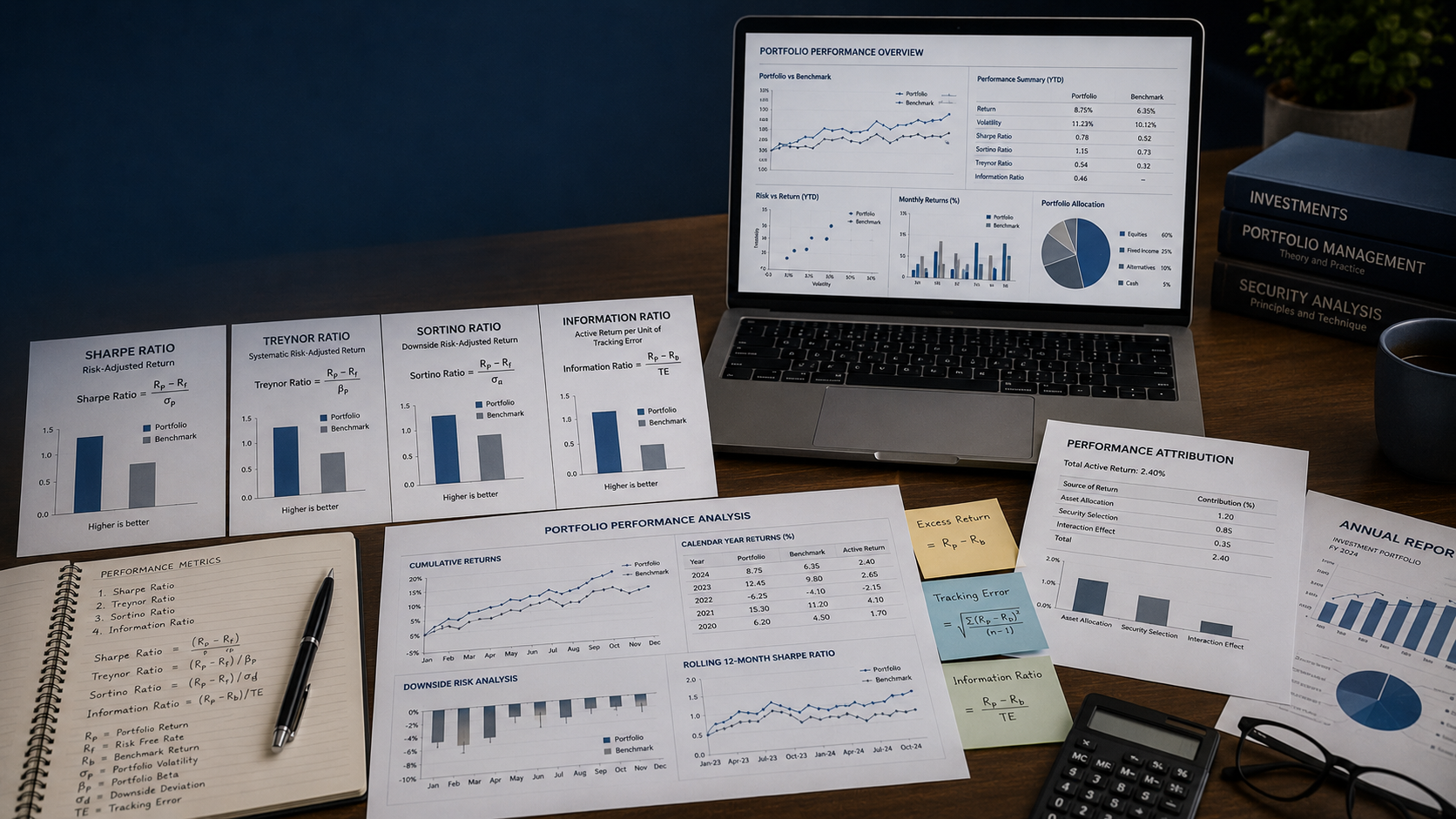 How to Evaluate a Portfolio Manager's Performance: Sharpe, Treynor, Sortino & Information Ratio Explained